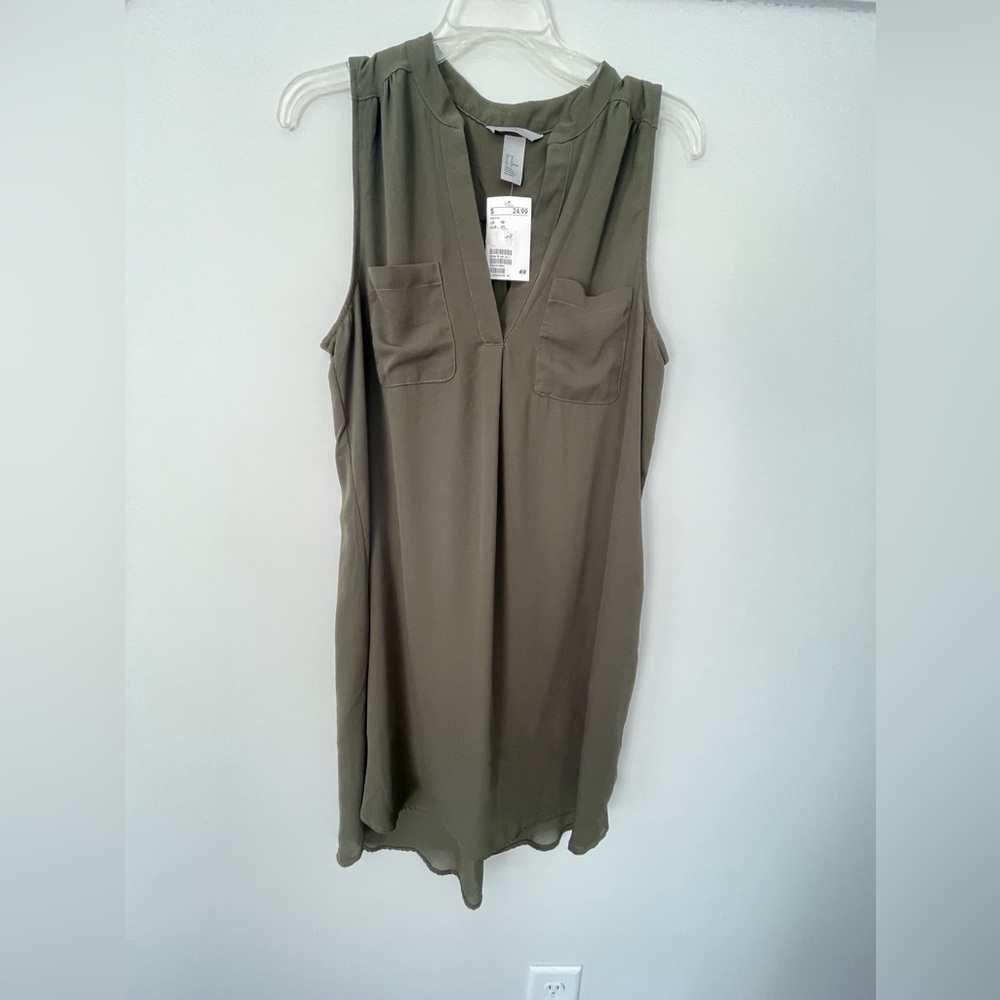 H&M Green Tunic Sleeveless Top